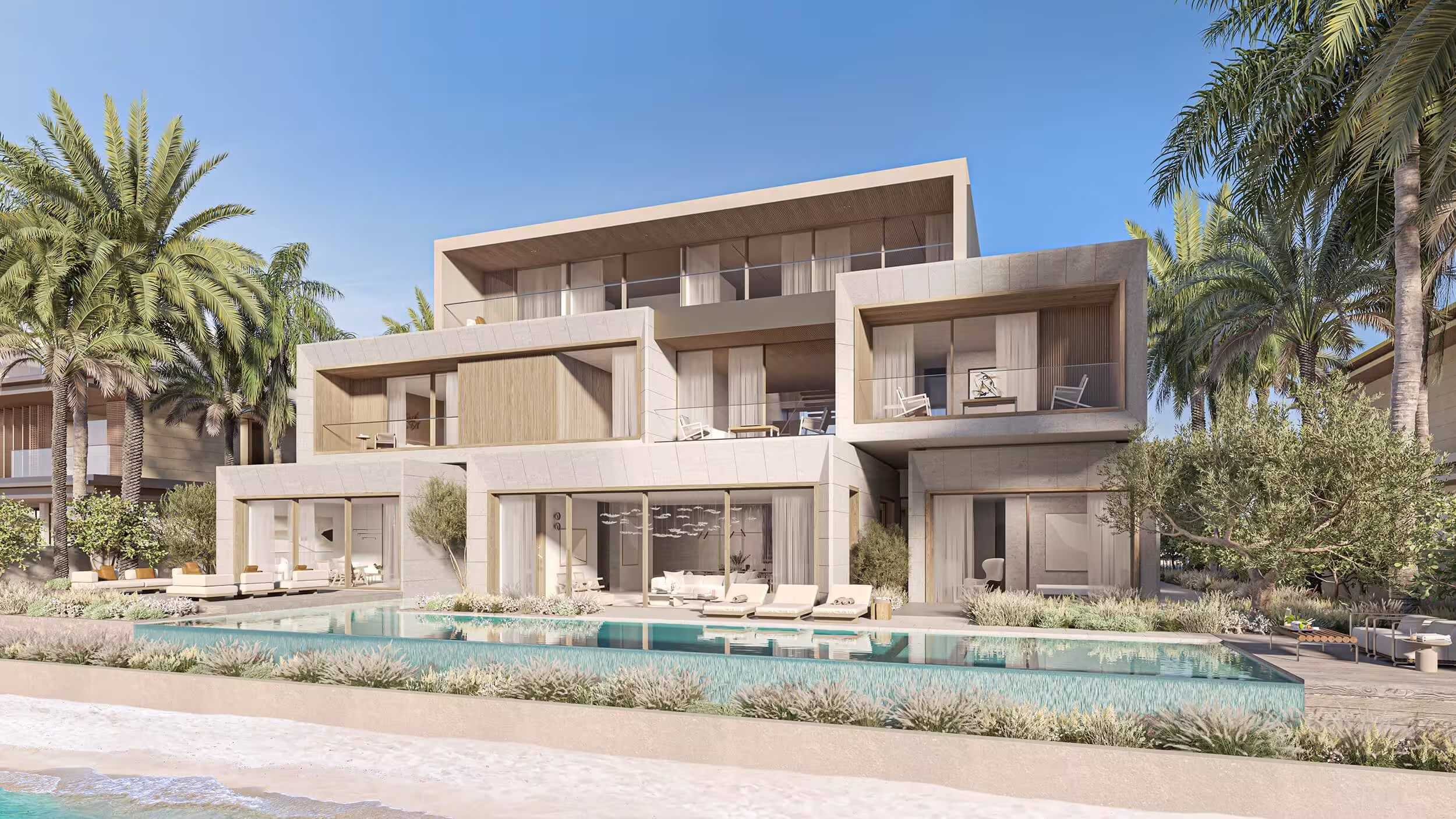 Coral Living Villa beachside view