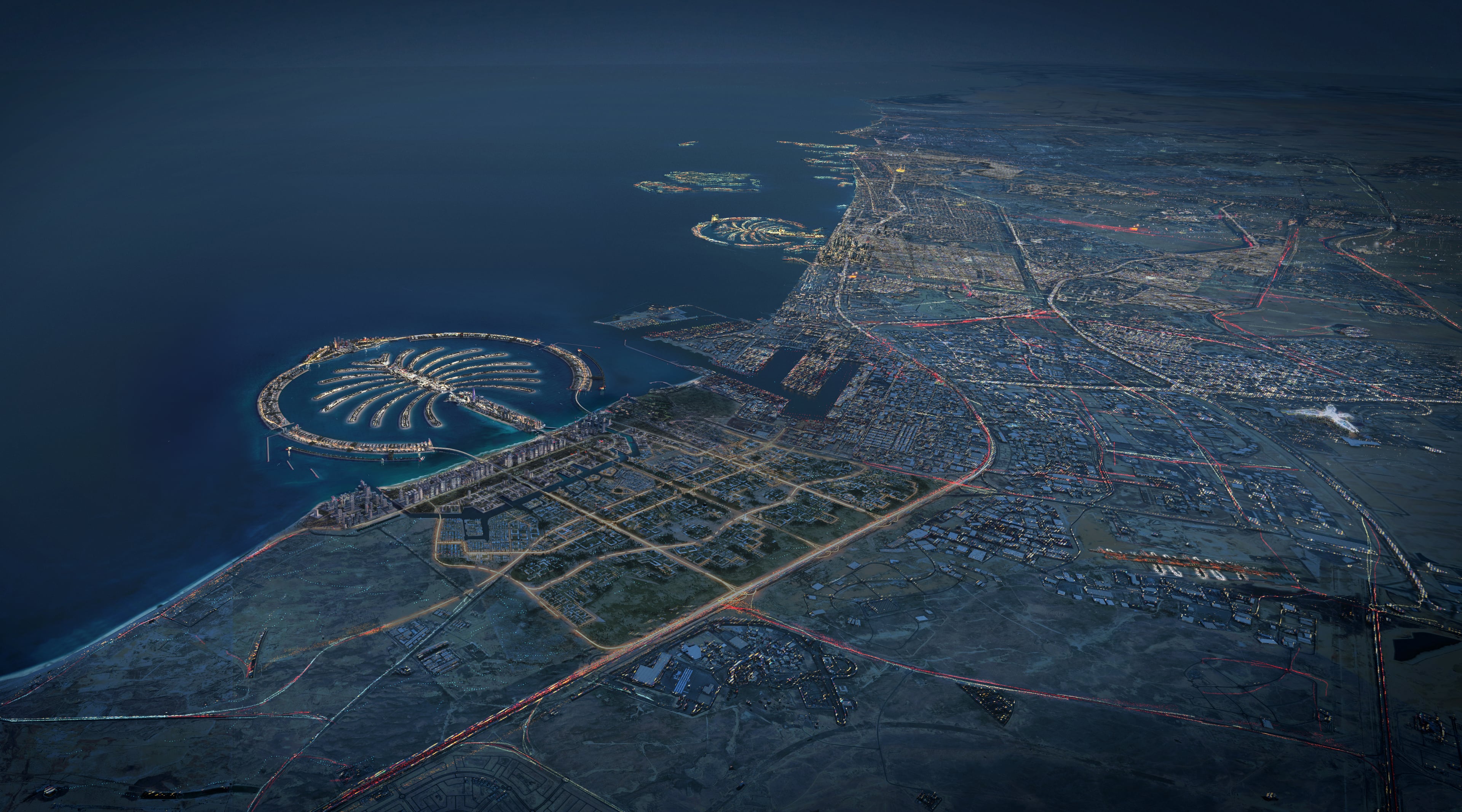 Aerial view of Palm Jebel Ali